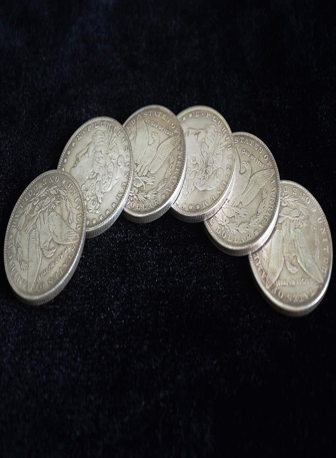 Fogilas 6 Pcs Morgan Dollar (3.8cm Dia) Magic Set Can Be Attracted by Magnets Magic Props Accessories Used in Appearing/Disappearing Coin Magic Performance - Image 2